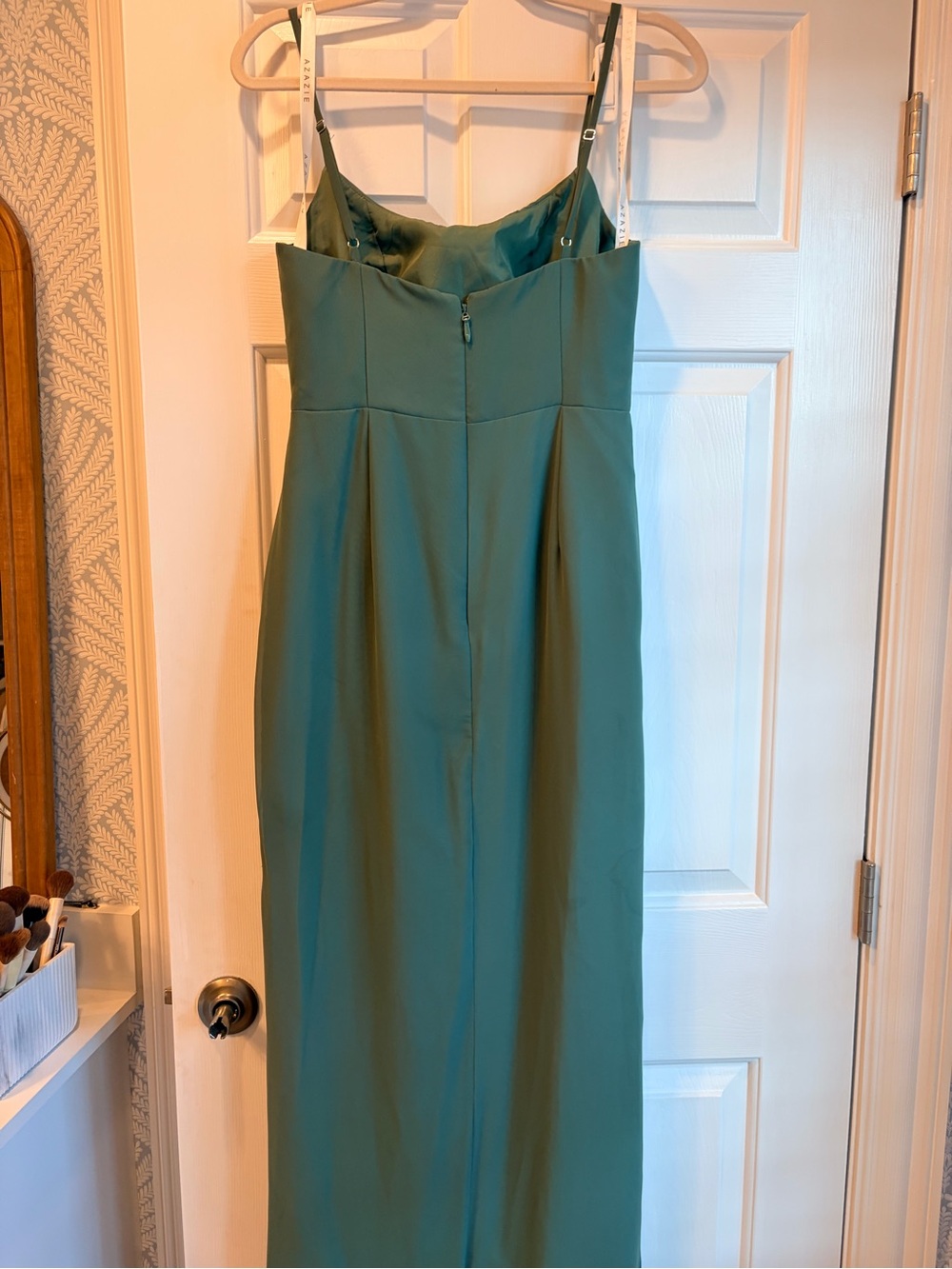 Azazie Calandra Elegant Sage Green Evening Gown scarf - Picture 6 of 7